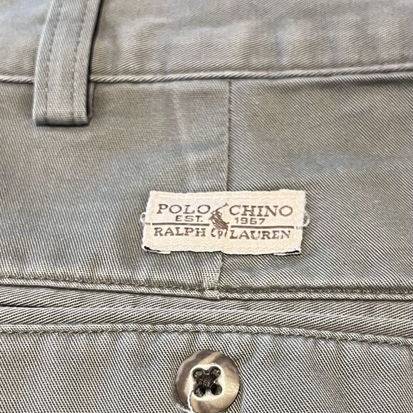 VTG Polo Ralph Lauren Pants Mens 42x32 Green Pant Pleated Cuffed Classic 90s - Picture 6 of 12